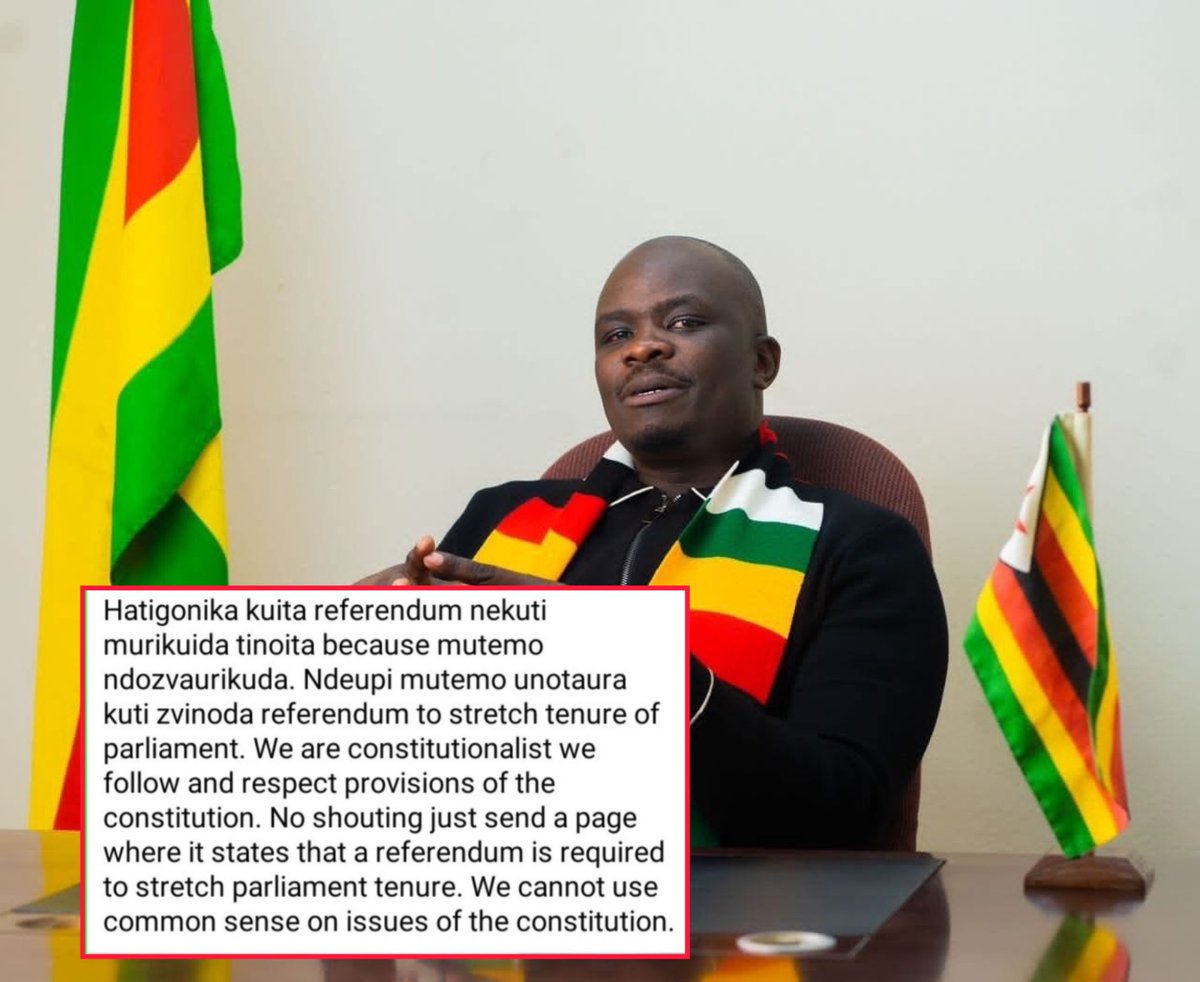 shumbakadzi_zim's tweet photo. Constitutionally, there is no need for a referendum!!! https://t.co/j0iQQxhpIS