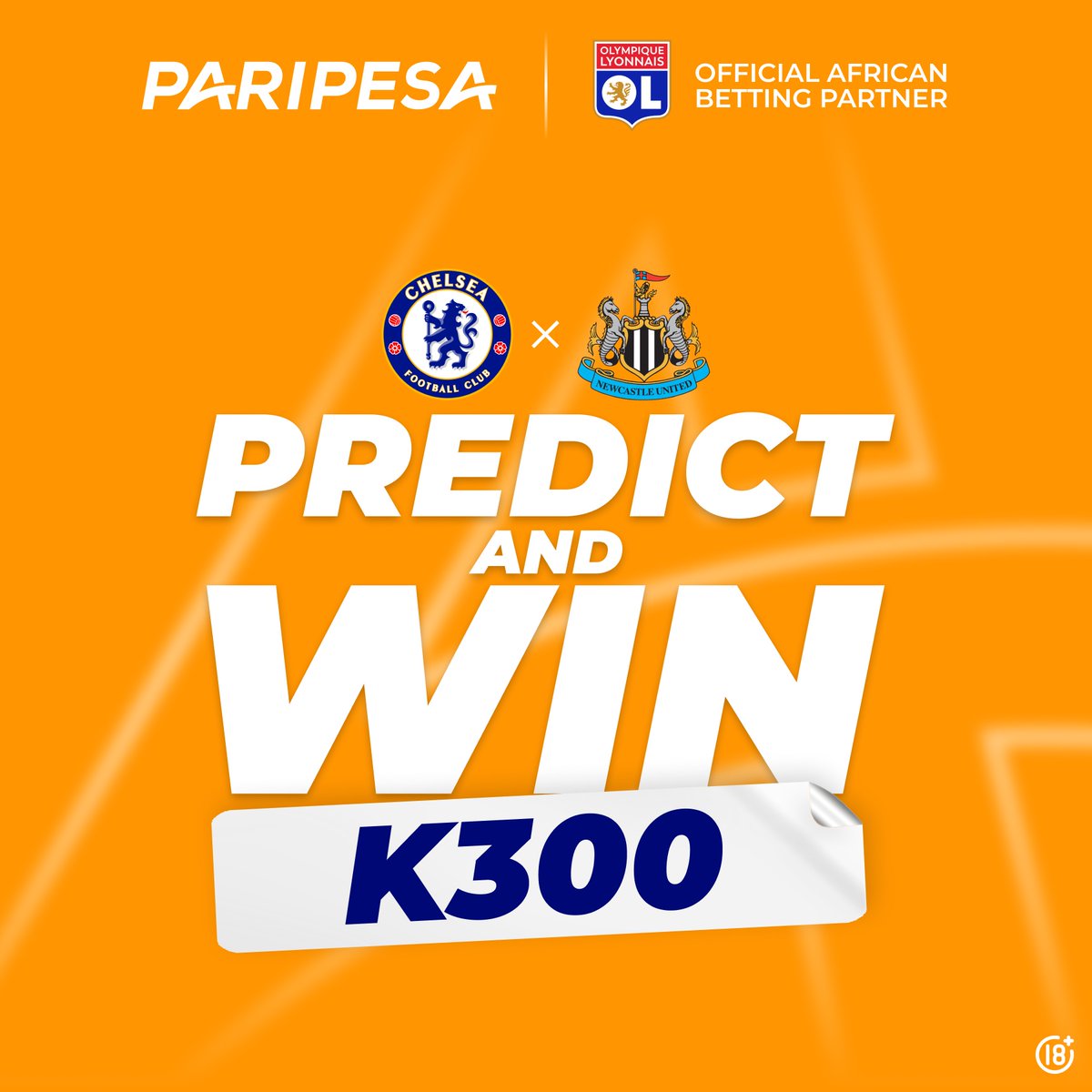 🎁 PREDICT &amp; WIN GIVEAWAY!

Big EPL shotdown - Chelsea vs Newcastle! 
Drop your score prediction — win K300 free bets! 💰

✅ Register on PariPesa
✅ Follow <a href="/paripesa_zambia/">Paripesa Zambia | Freebets | Sports Betting</a> , Like &amp; RT post
✅ Comment: PariPesa ID + score (ex: ID12345678, 2–1)

Rules below 👇