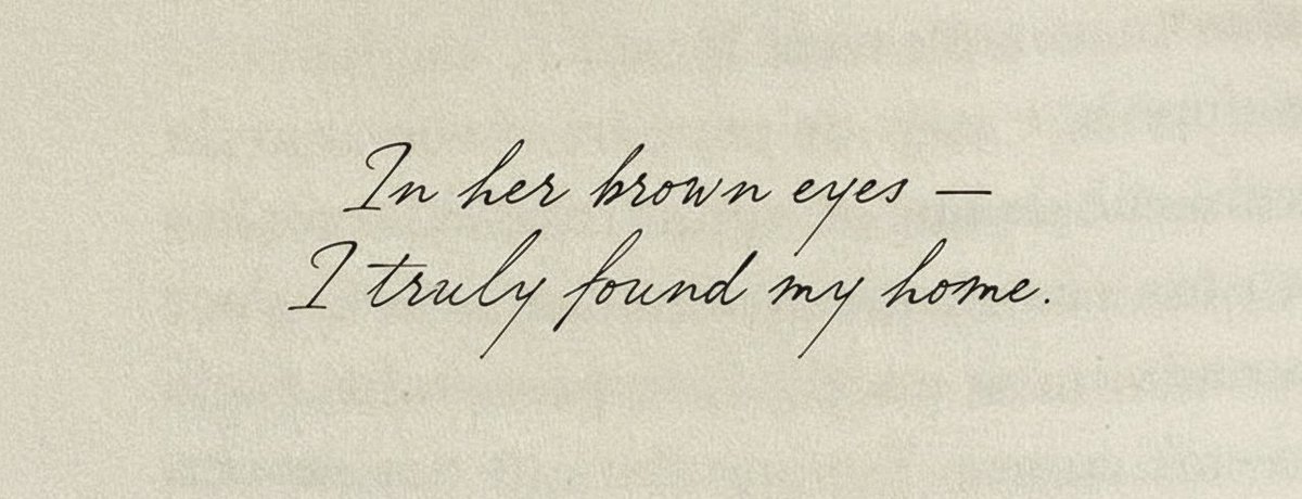 in her brown eyes —
I truly found my home.