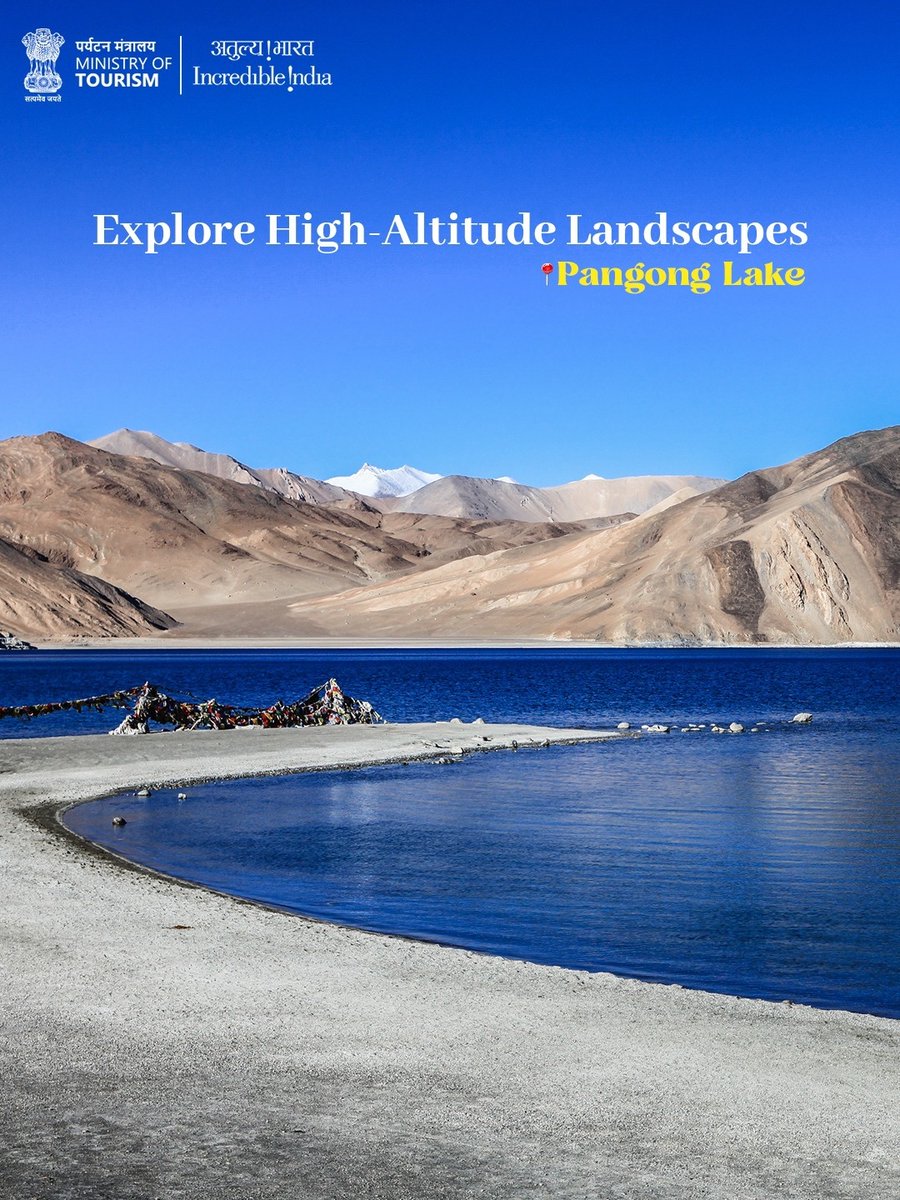 incredibleindia's tweet photo. Come experience Ladakh, where every road reveals a story and every horizon promises a new adventure https://t.co/jL627yvusw