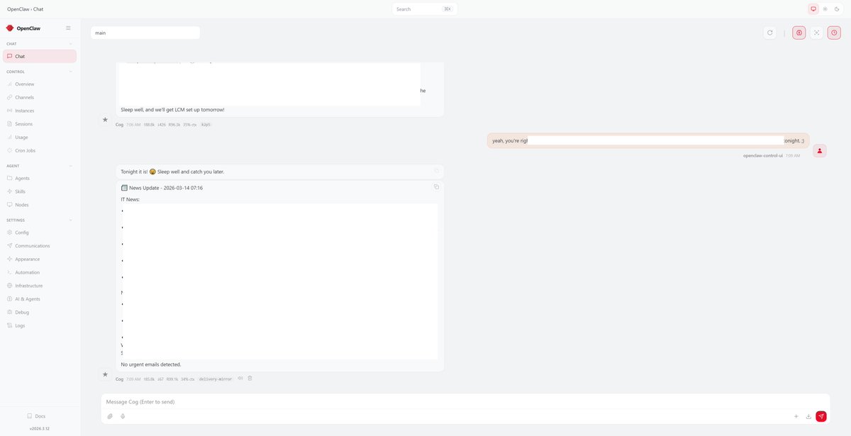 henryloenwind's tweet photo. @openclaw I really don't get it. Why do people say the new version looks better, slicker "glowed-up", great? There's not much overall diff, aside from stuff being less readable and more broken...? Here, side-by-side of the same chat: https://t.co/KCcsbmCQ1k