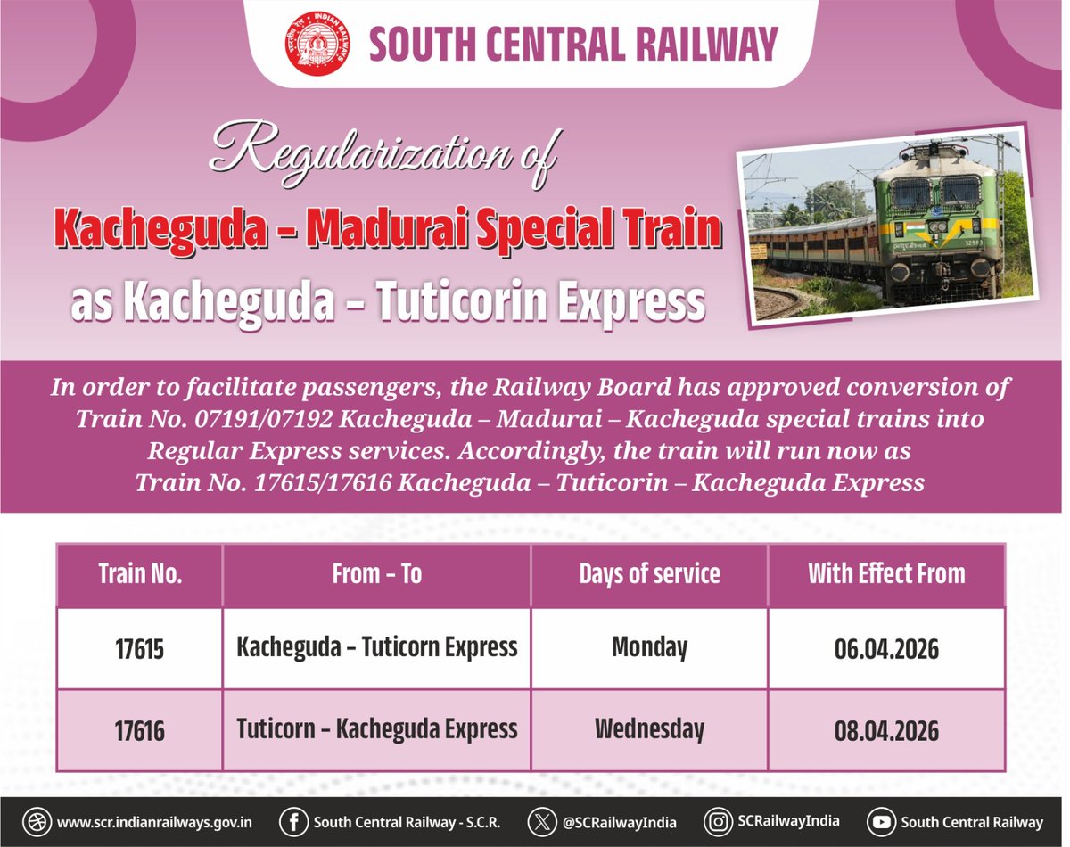 South Central Railway tweet media