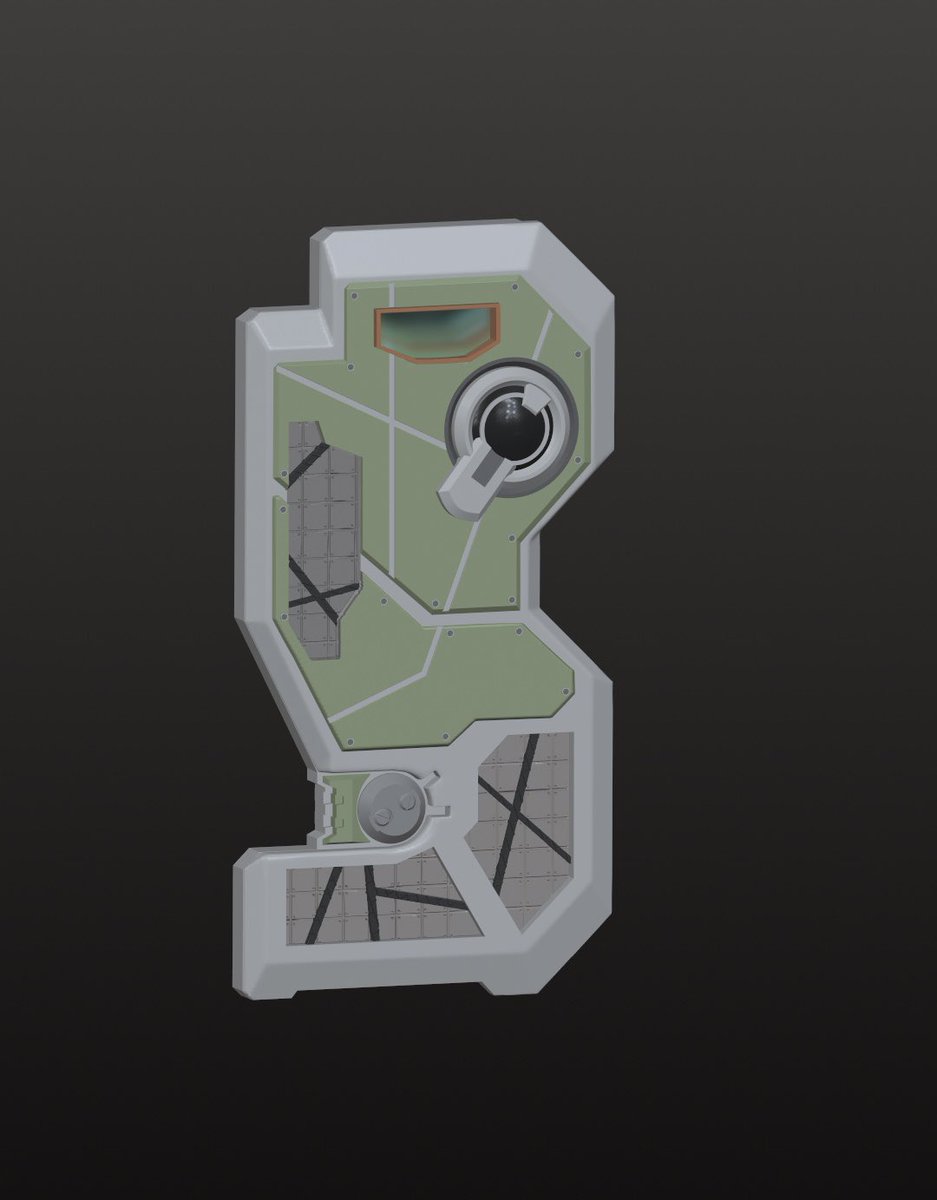 デジタル造形を本格的に学び始めて約10日、知識のインプットとアウトプットの練習作品、【メカ盾】 完成、
まだプリンターはないけどこんなんでも印刷出来んのかな〜？謎〜