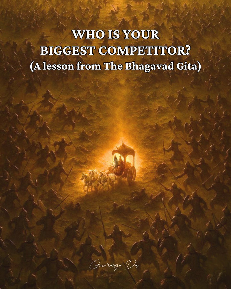 While you worry about your colleague getting that promotion… and you not. 

Remember, the biggest competitor for you is not anyone else, but you. 

Your bad habits silently compete with you and drag you down without you realising it.

In the Bhagavad Gita, the uncontrolled mind
