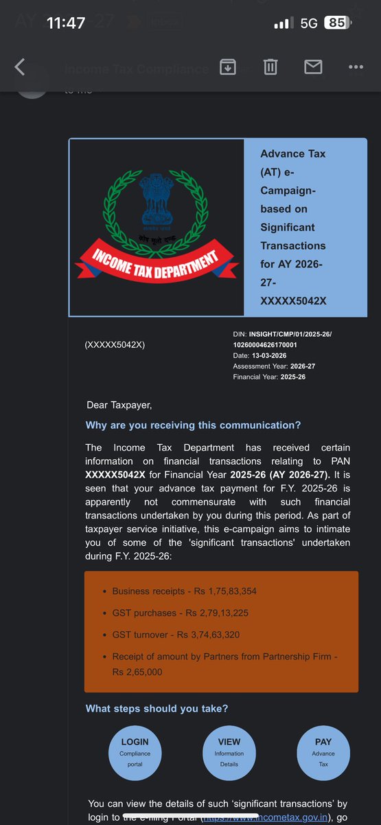 canirmaljain's tweet photo. @IncomeTaxIndia 

How come different taxpayers are having same transactions? Wrong emails are creating panic in mind of taxpayers. https://t.co/r9DTjlXqa0