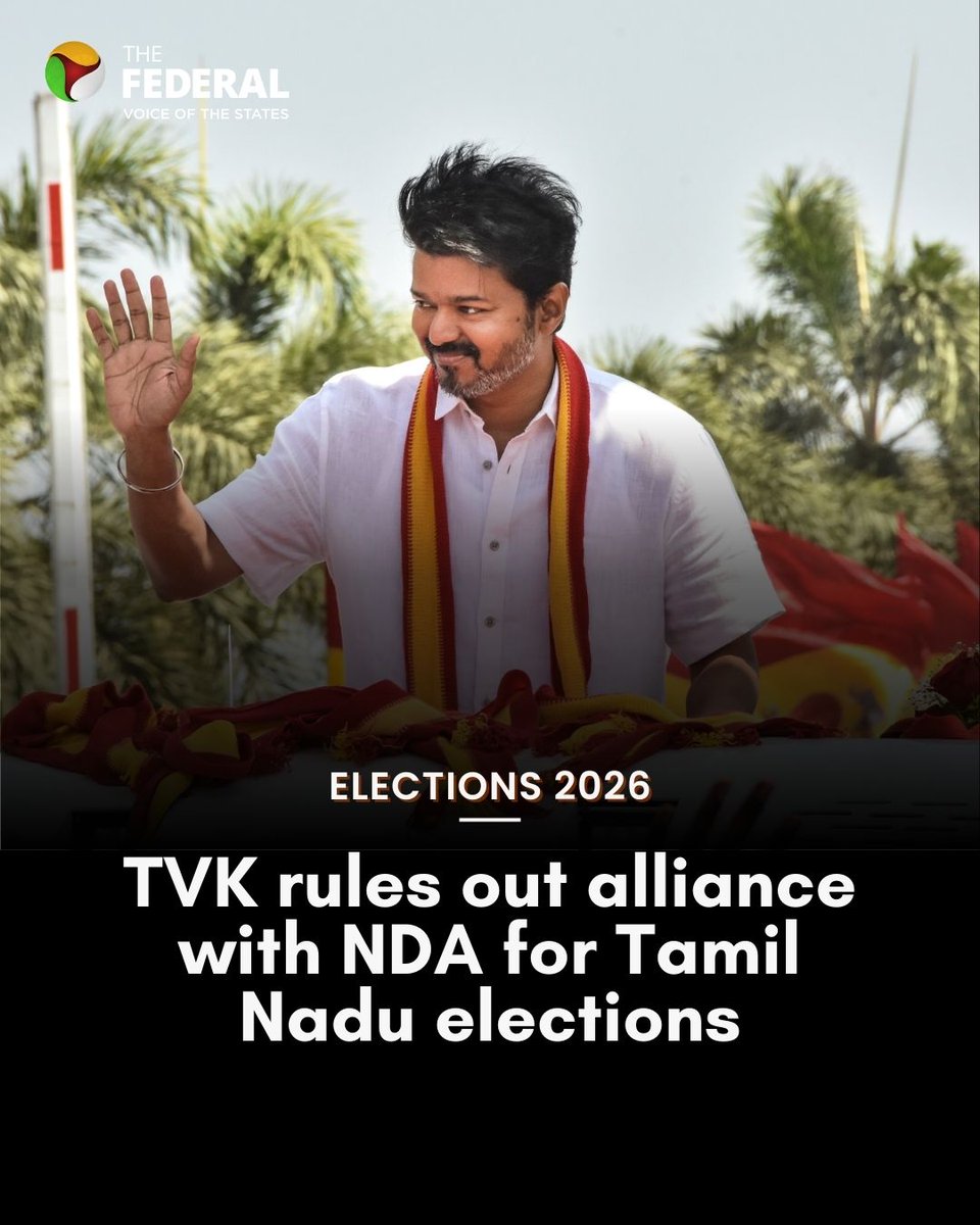 TheFederal_News's tweet image. TVK's Joint General Secretary Nirmal Kumar said, “There’s no scope for an alliance with the NDA. We have already made it clear that the BJP is our ideological enemy,” and sought to know if indeed, the “rumours” were true, would the BJP accept Vijay as the chief ministerial