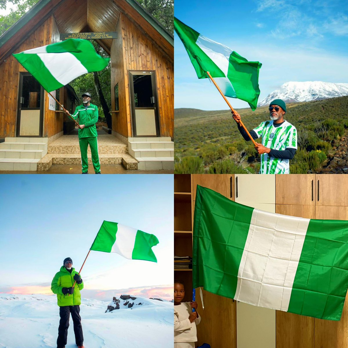 I took two Nigerian flags with me to the summit of Mount Kilimanjaro. I prayed over both of them, then left one at the Uhuru Peak, signifying Nigeria's continued greatness and her preeminent status in Africa. I brought the other one back home and presented it to my daughter. But