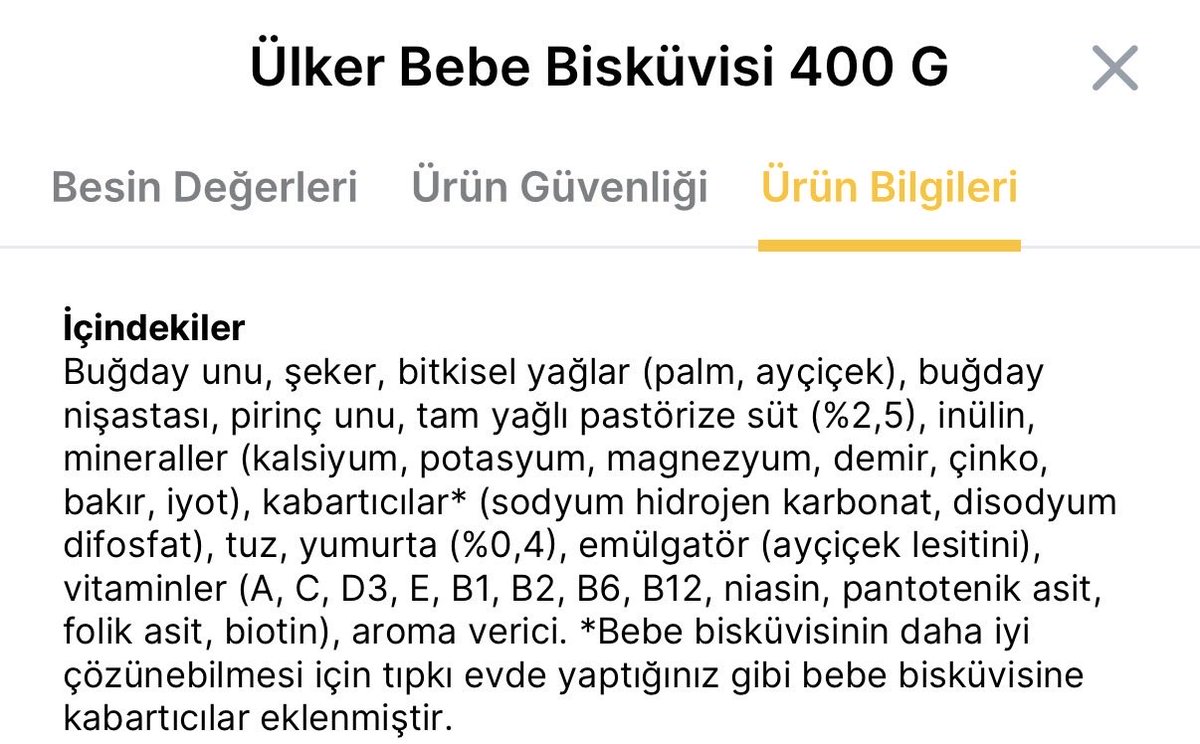 Magnolia tatlısı yapacağım ama tabanı için palm yağsız, katkısız, koruyucusuz bisküvi bulamadım. Aklıma “bebe” bisküvisi geldi, içeriği temizdir herhalde diye düşündüm fakat incelerken şok oldum. Bir bebek gıdasına bile nasıl PALM yağı koyulur??