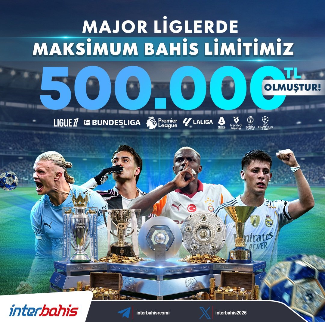 interbahis2026's tweet photo. ⚽️ BÜYÜK OYNAYANLARIN LİMİTİ ARTIK DAHA YÜKSEK! ⚽️

🤑 MAJÖR LİGLERDE BAHİS LİMİTİMİZ TAM 500.000₺ OLDU! 🤩

🥳 Güncel Adres: https://t.co/sFuQ1l86uk

#interbahis #MajörLigler #Bahis #Kupon #Oran #iddaatahminleri #iddaa #BahisMarketi #BahisLimiti #freebet #freespin #bahislimiti https://t.co/T4mKUv7Qef