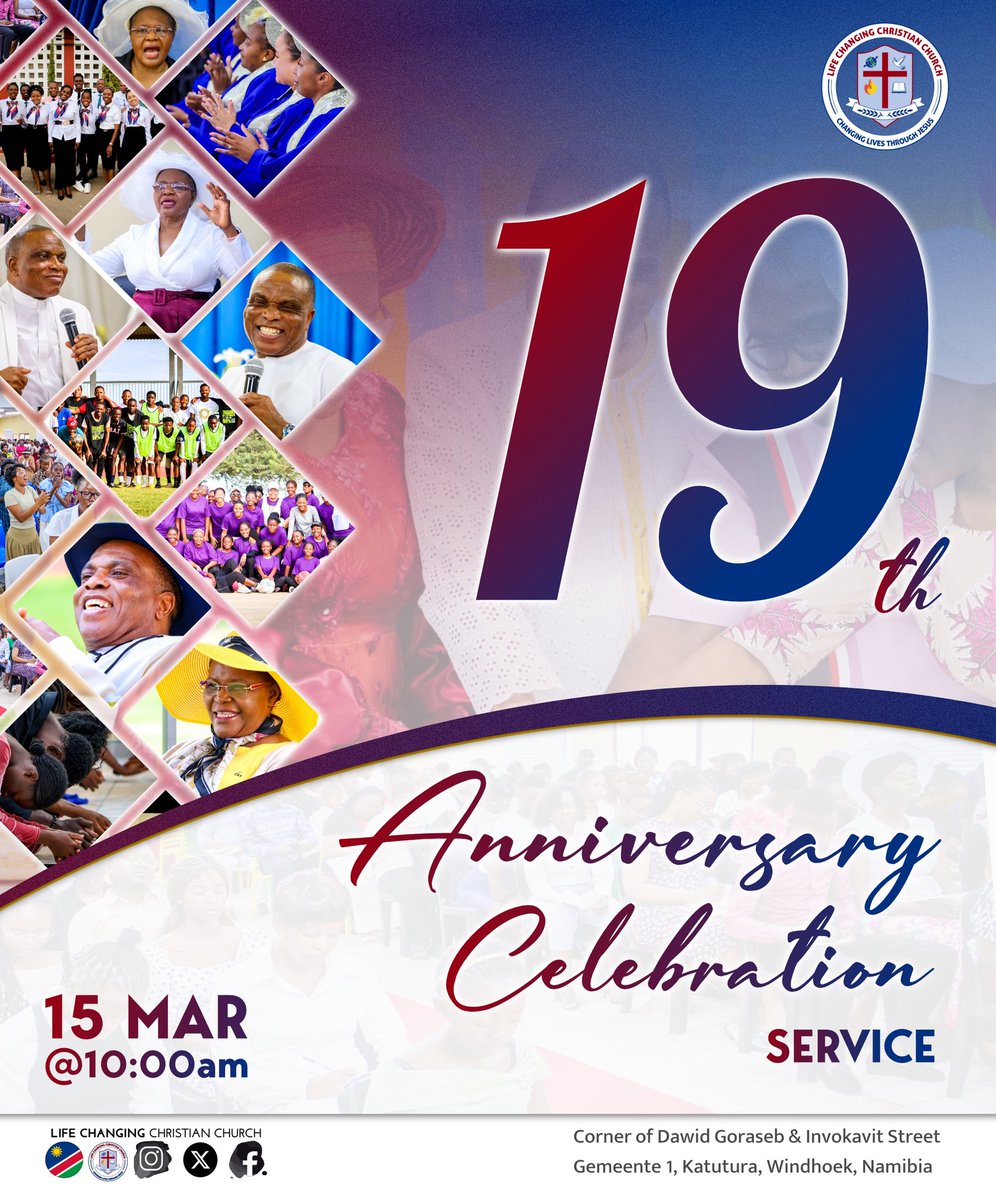 Join us this Sunday, 15 March 2026 for the celebration of our 19th Anniversary 💃🏽🥳🔥🥳💃🏽🔥🥳💃🏽

We’re overjoyed by what the Lord has done for us in the past 19 years. All glory to God💃🏽🥳🔥💃🏽🥳🔥

#LCCC
#ChangingLivesThroughJesus 
#GodIsFaithful
#Anniversary
#churchanniversary
