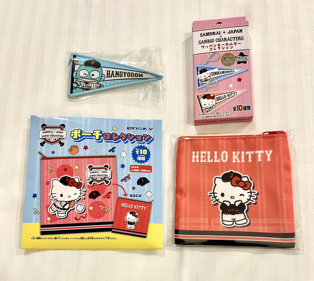 ak__f8's tweet photo. 侍ジャパン×サンリオキャラクターズ 
POP-UP STORE WBC ポップアップ

☆ワッペンキーホルダー
【譲】ハンギョドン
【求】バッドばつ丸

☆ポーチ
【譲】ハローキティ
【求】バッドばつ丸

郵送交換希望です。
お気軽にお声掛けください！
よろしくお願い致します。

#サンリオ交換 https://t.co/qoL8PZhKVq