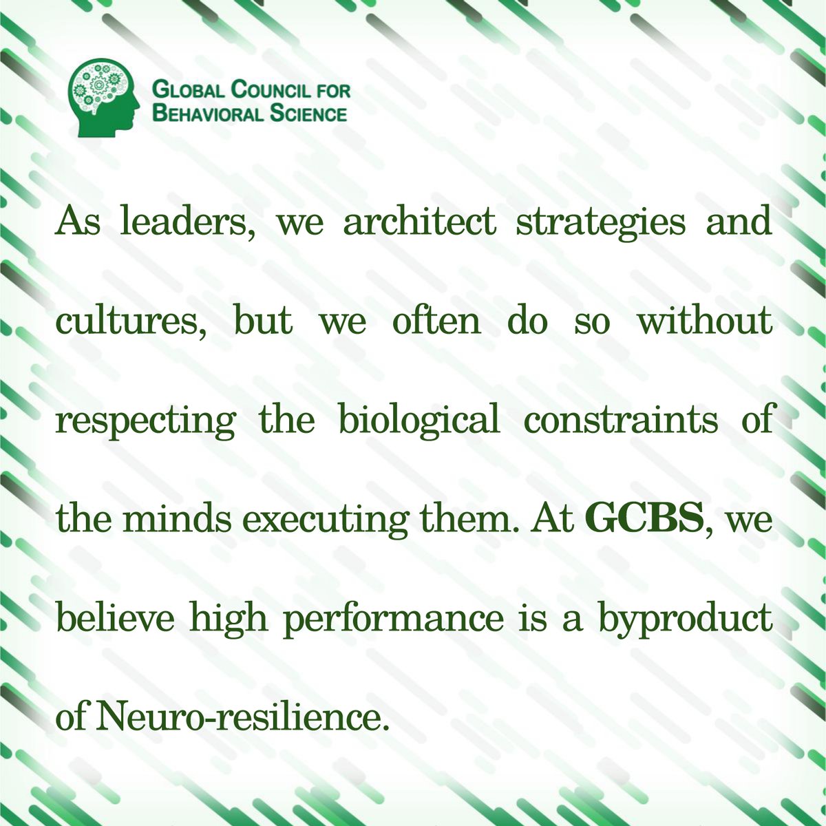 GcbsSocials's tweet image. The Biological Hardware of Leadership.

As leaders, we architect strategies and cultures, but we often do so without respecting the biological constraints of the minds executing them. At GCBS, we believe high performance is a byproduct of Neuro-resilience.
#Neuroscience #GCBS