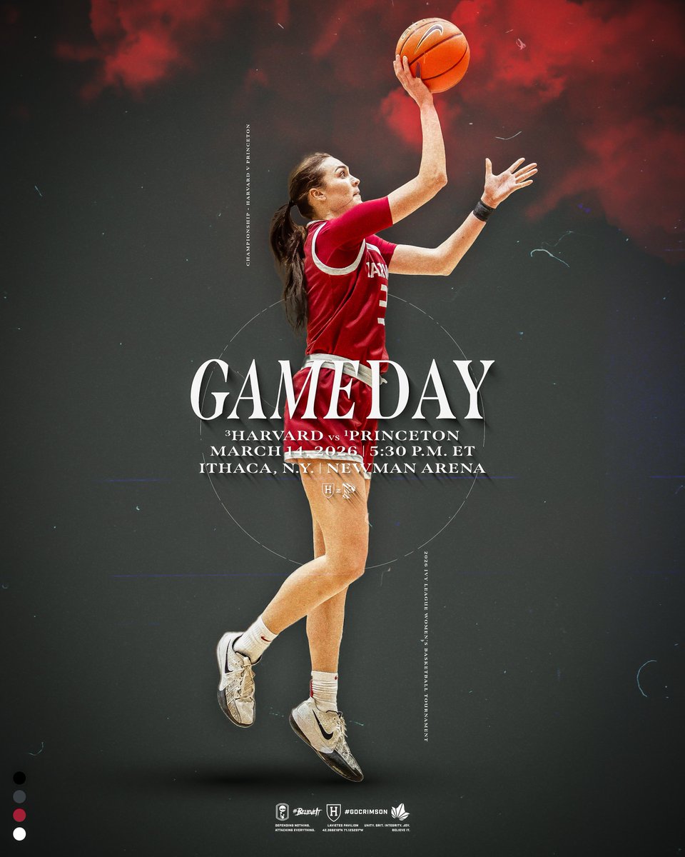HarvardWBB's tweet image. For the chip.

🆚 [1] No. 23 Princeton
⏰ 5:30 p.m. ET
📍 Ithaca, N.Y.
🏟️ Newman Arena
ℹ️ Ivy Madness Championship
📺 (ESPNU) gocrim.info/ESPNIVYvPRIN
📊 gocrim.info/STATSIVYvPRIN

#GoCrimson x #BelieveIt
