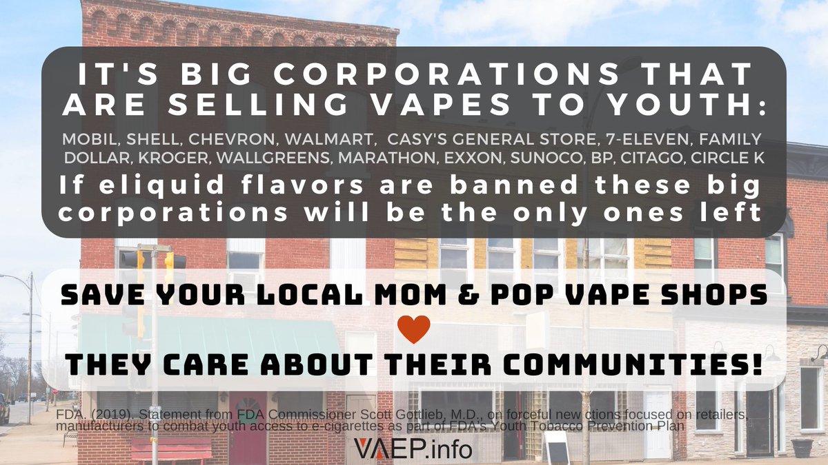 VAEPinfo's tweet photo. Most vape shops were started by people who quit smoking with vaping.

They quit their careers and invested their savings into their own vape shop to help smokers in their community.

The are small businesses employing local people &amp; NOT tobacco companies!

https://t.co/wqiblJztMp https://t.co/2774ImW0lI