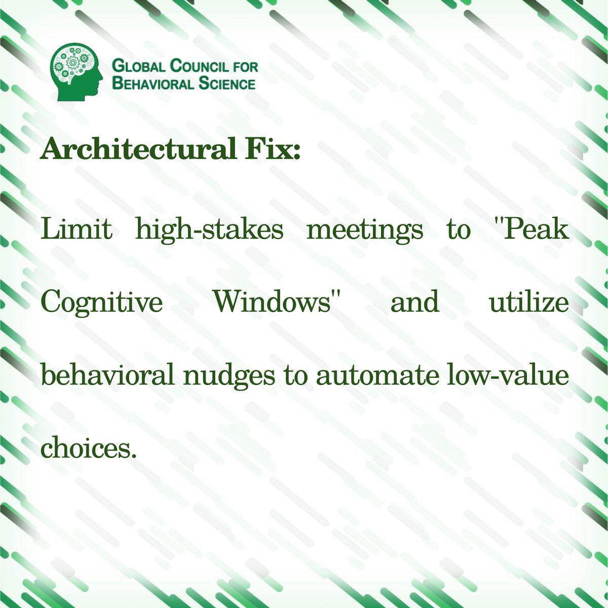 GcbsSocials's tweet image. Decision Fatigue: The Silent Eroder of Strategy.

Finite metabolic resources fuel the brain’s executive functions; every decision, no matter how small, depletes this reserve. 

#DecisionFatigue #ExecutiveFunction #GCBS #BehavioralScience #CognitiveLoad