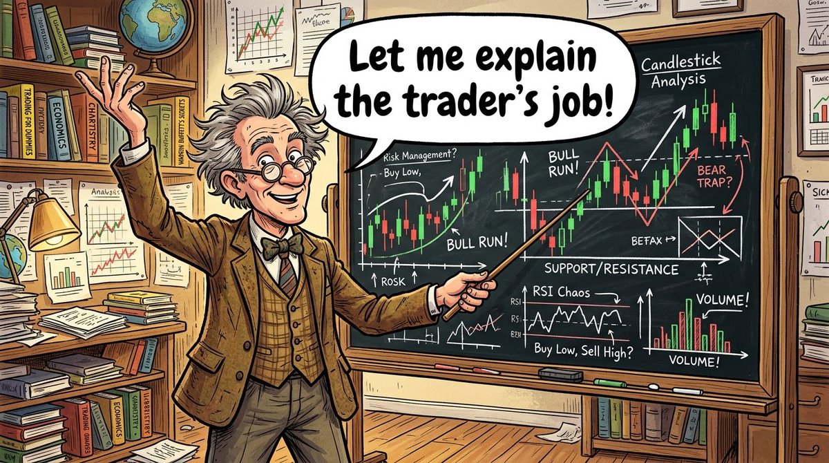 Trading is not the job most traders think it is.

Most people enter this field thinking their job is to make money on the next trade.
That is already the wrong job.

Your job is not to make this trade win.
Your job is to extract an edge from uncertainty.

That changes everything.