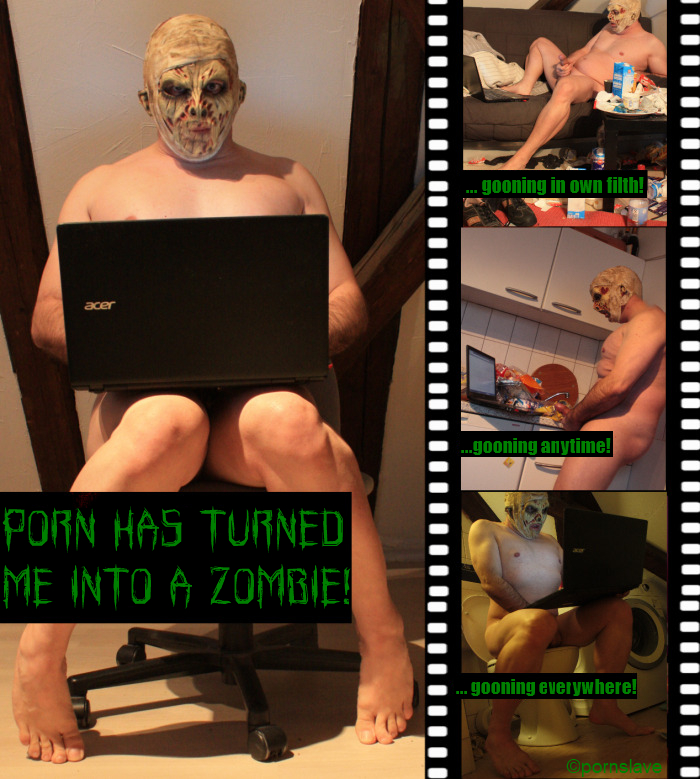 Maybe a litte bit disturbing for the fainted hearted😂. I made this using a halloween mask 😈. But inside I really feel like a porn zombie that losts all his humanity. In the goon state this feels sooo good: no more fear, no morality, more regrets. Just endless develish