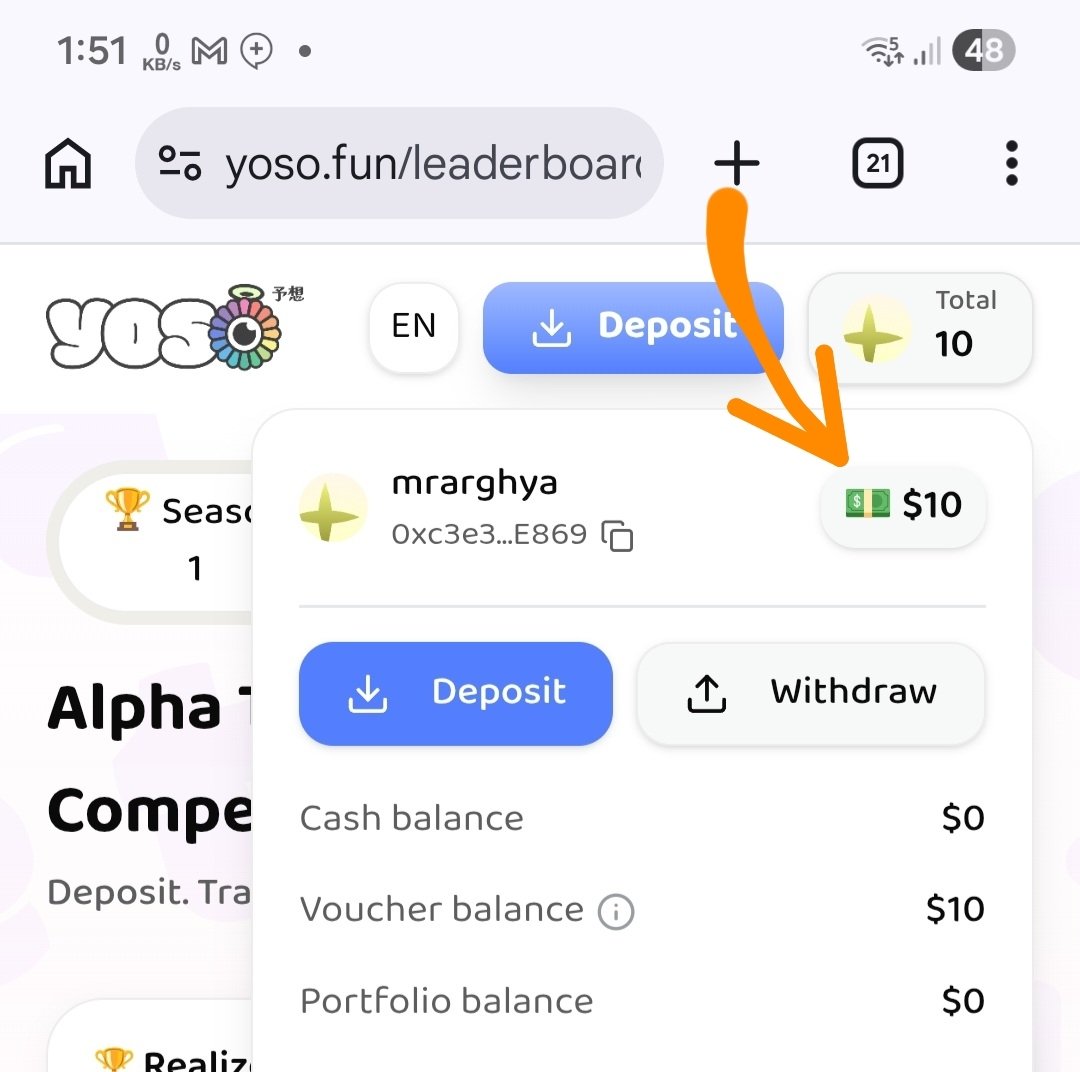 YtKepler77835's tweet photo. YOSO Alpha Invite Code – 1st Batch Giveaway!68 codes left

The first batch is done… now it’s time for the 2nd batch! 🚀
This time we’re giving away 🎟️ Upto 100 exclusive YOSO invite codes

Each code comes with 💸 $10 free trading credit — so you can start exploring instantly. https://t.co/Be6qtIn3vE
