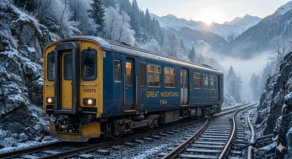 nigel_kobe's tweet photo. #Google_Gemini 
#貫通幌のある風景
Class 150風の気動車の画像生成リクエストを出していたら、AIもやっぱり意識していたのか、こんなのが何回か出てきた。

最後の④はClass 150/1というよりは、レールバスのClass 143"Pacer"みたいな感じか。 https://t.co/Ip2SDvq4c8