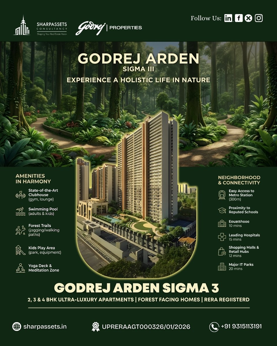 sharpassetsin's tweet photo. 🏙️ Godrej Arden, Sigma 3 – Luxury Living

Premium 2, 3 &amp; 4 BHK homes in Greater Noida.

💰 Starting from ₹1.63 Cr*
📞 Contact SharpAssets: +91 93151 13191
🌐 https://t.co/p91ISDarev

#GodrejArden #GreaterNoida #LuxuryLiving #SharpAssets https://t.co/Bu1ETiMbcy