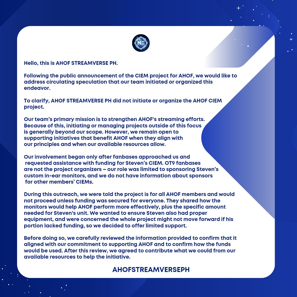 AHOF STREAMVERSE PH tweet media