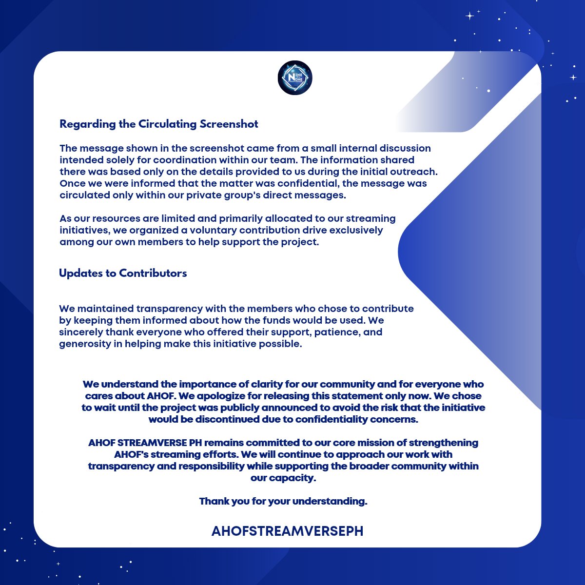 AHOF STREAMVERSE PH tweet media