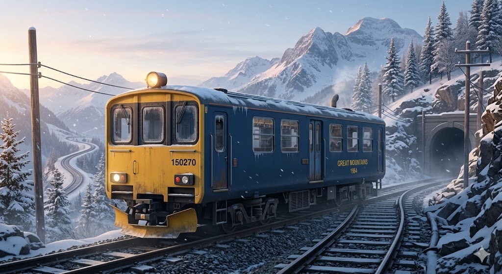 nigel_kobe's tweet photo. #Google_Gemini 
#貫通幌のある風景
Class 150風の気動車の画像生成リクエストを出していたら、AIもやっぱり意識していたのか、こんなのが何回か出てきた。

最後の④はClass 150/1というよりは、レールバスのClass 143"Pacer"みたいな感じか。 https://t.co/Ip2SDvq4c8