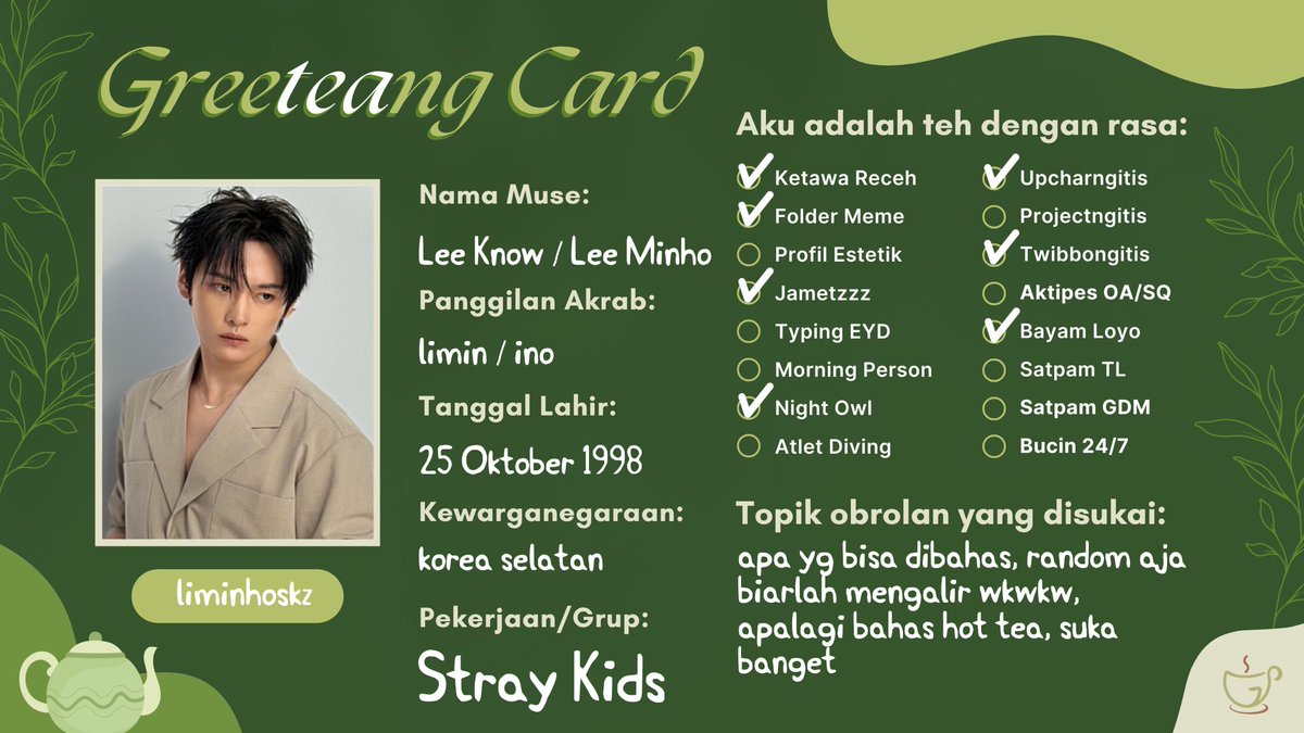 𝓖 Lee Know tweet media