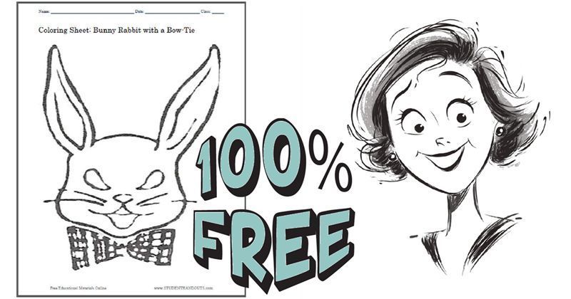 studenthandouts's tweet image. Bunny Rabbit with a Bow-Tie Coloring Sheet for Kids - Free to print (PDF file). #springseason #colorinngpage #freeprintable #easter #mask #artsandcrafts studenthandouts.com/fun/seasons/sp…