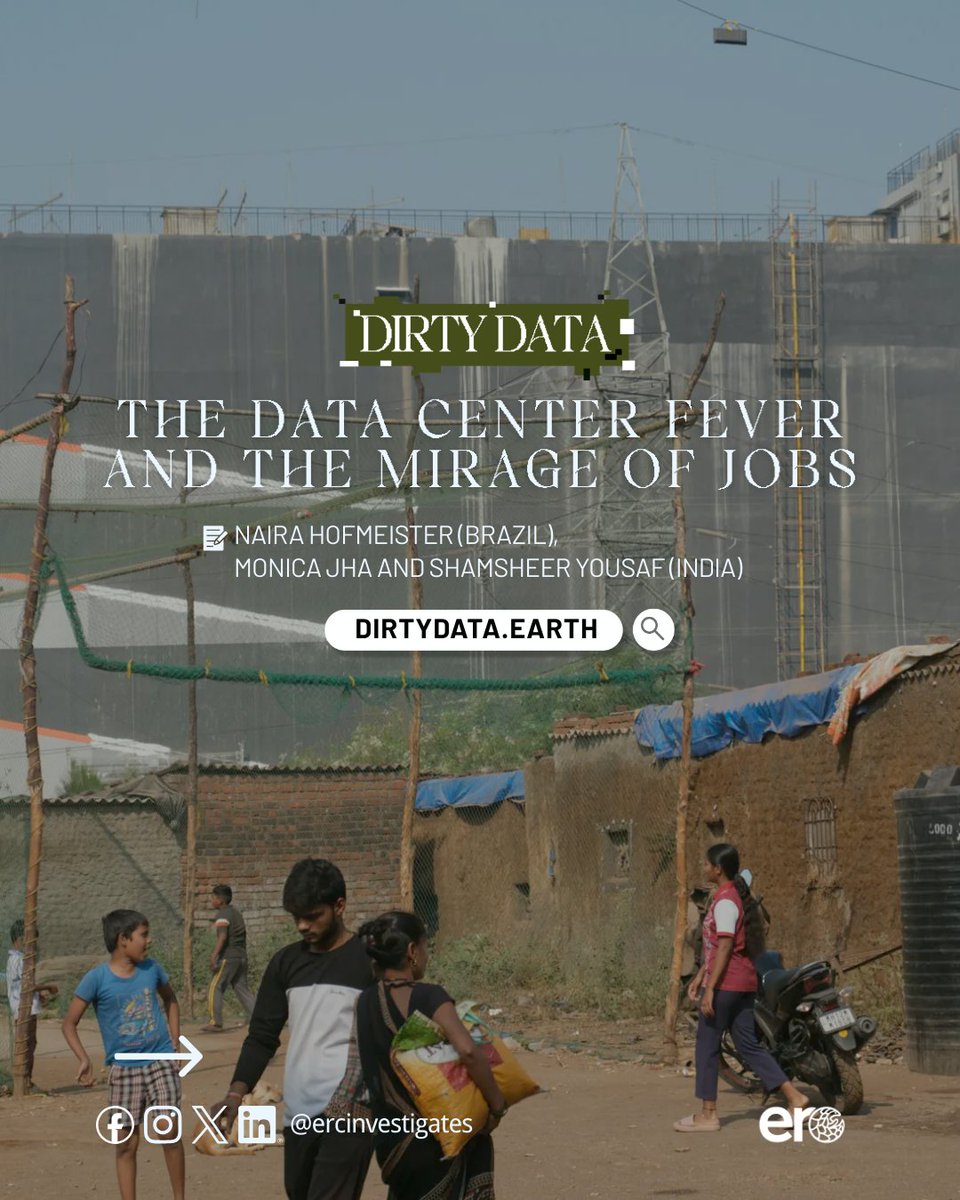 ercinvestigates's tweet photo. Data centers arrive with promises of jobs and prosperity. But for many communities, the reality looks very different. 

Story by Naira Hofmeister, Monica Jha and Shamsheer Yousaf

Read the full report: https://t.co/hKkLSvlnvq

#DirtyData https://t.co/8I7E2gAENK