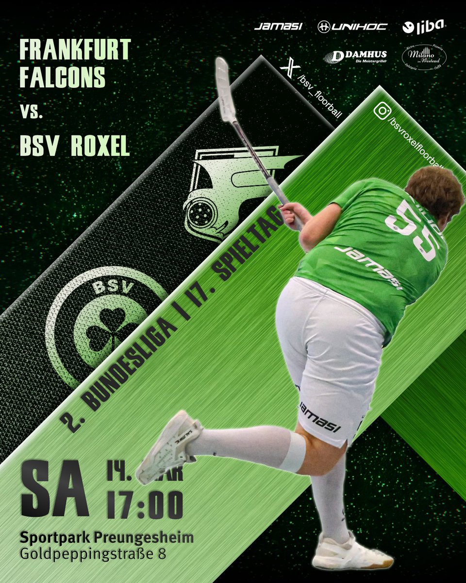 bsv_floorball's tweet photo. Für die vorletzte Partie der regulären Saison geht's heute nach Frankfurt. Den letzten Platz verlassen, können wir zwar nicht mehr, aber uns einspielen für die Playdowns. ☘️

#Floorball #2FBL #FRAROX #Frankfurt https://t.co/kFuTA5oML1