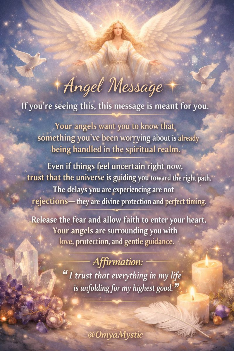 OmyaMystic's tweet image. ✨ If this message appeared on your screen, it’s not a coincidence… your angels want to tell you something today.

#angelmessage #DivinePower