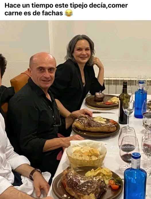 <Pepe Viyuela > como buen comunista , va engañando y chupando . Además de mentiroso es un malísimo actor . Comer carne es de fachas, dice ¡¡
