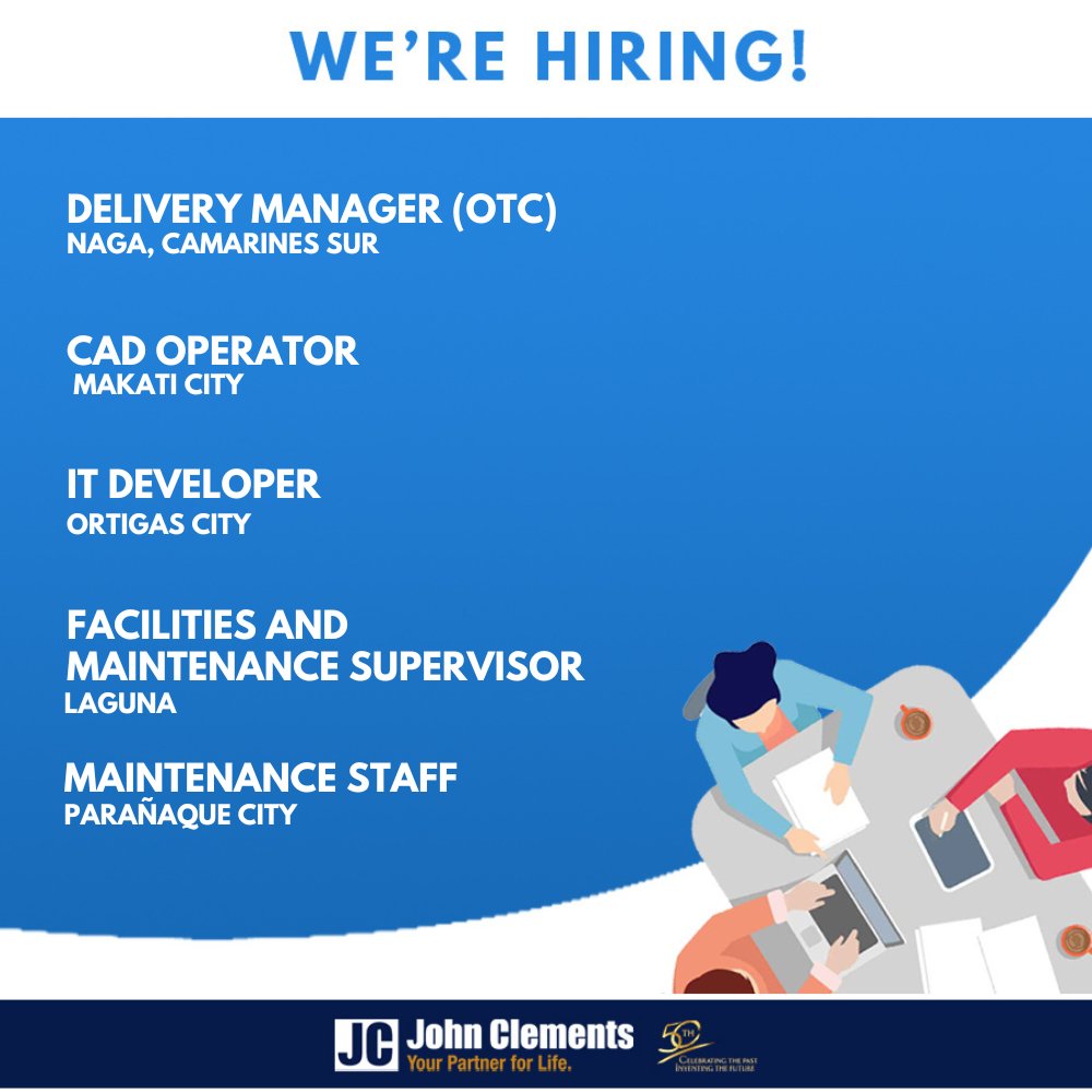 johnclementsph's tweet photo. Take the next step in your career today! ๐
Weโre looking for talented professionals to join exciting opportunities across various industries and locations nationwide.
Click Jobs in our Bio!
#NowHiringPH #CareerMove #JobsInPH #JobSearch #HiringToday #ApplyNow #JobAlert https://t.co/UPzPnmA8ml
