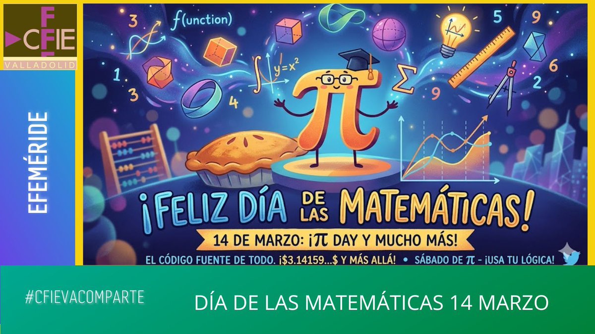 cfievalladolid's tweet photo. No es por darte el número, pero que sepas que la UNESCO  ha declarado las mates oficialmente Patrimonio Intelectual de la Humanidad (o casi 😉). 
📊🌌Celebra el 14Marzo recordándole al mundo que, aunque seas un número irracional, siempre habrá alguien que te complete la ecuación https://t.co/AH7Apo9O0f