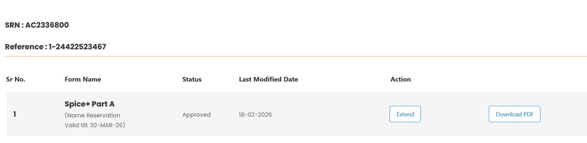 deepika_tater's tweet photo. Dear Mca helpdesk Ticket number FO_202603103122000 is created. In the Approved column under the Mini Dashboard, I am unable to view the SPICe+ Part B option. Only SPICe+ Part A is visible against the SRN of Part A – AC2336800.  Attaching error also
Kindly resolve this issue . https://t.co/gCwlTFO2Xm