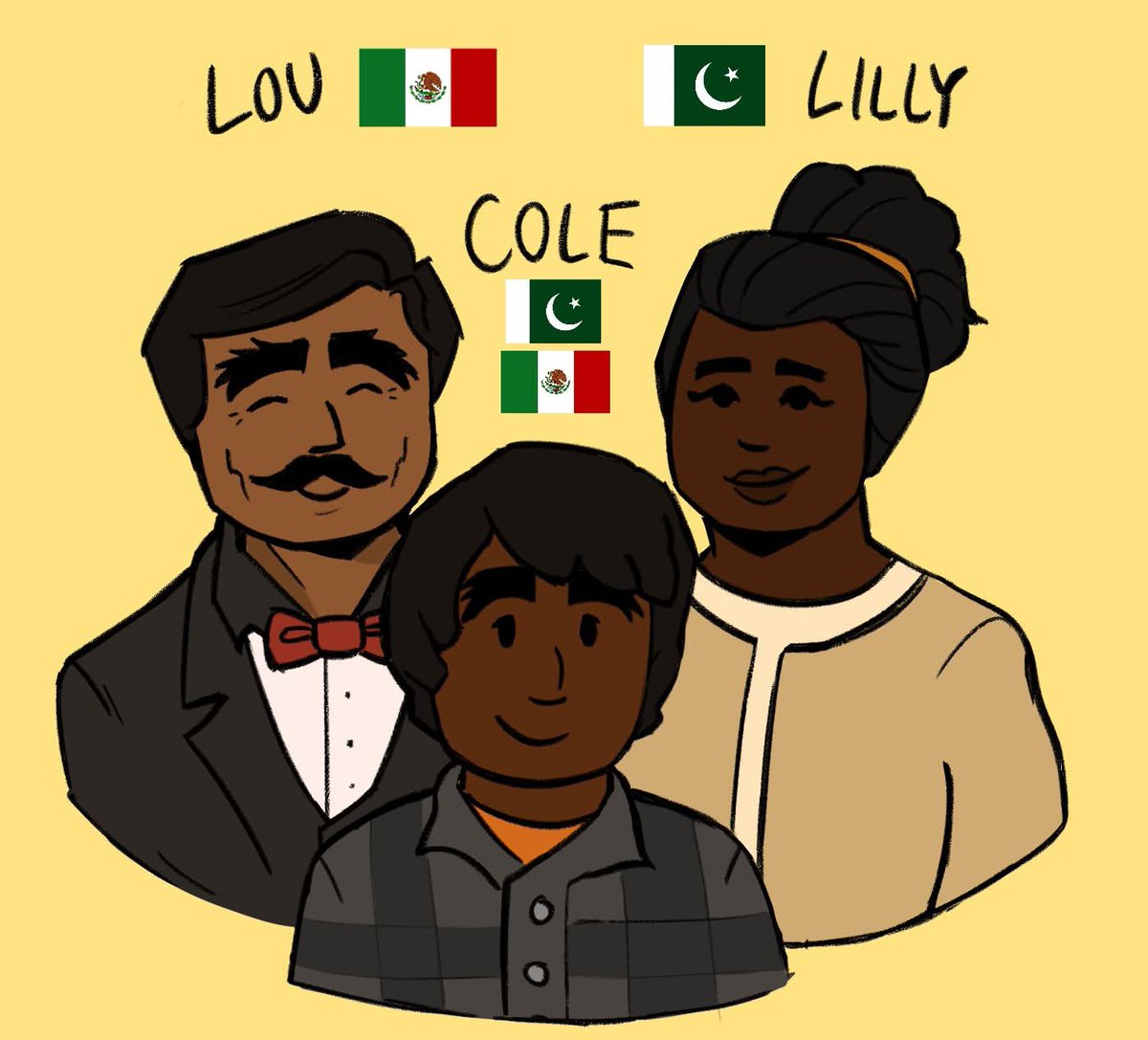 ajdri3n's tweet photo. quick doodle of my ethnicity hcs for cole and his parents 😙 https://t.co/2UZ3SnXzgf
