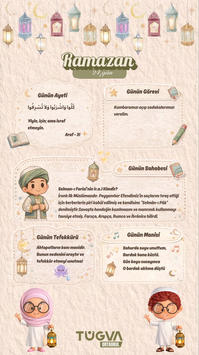 Ramazan Ajandam 🌙

24.Gün

“Yiyin, için; ama israf etmeyin.”
