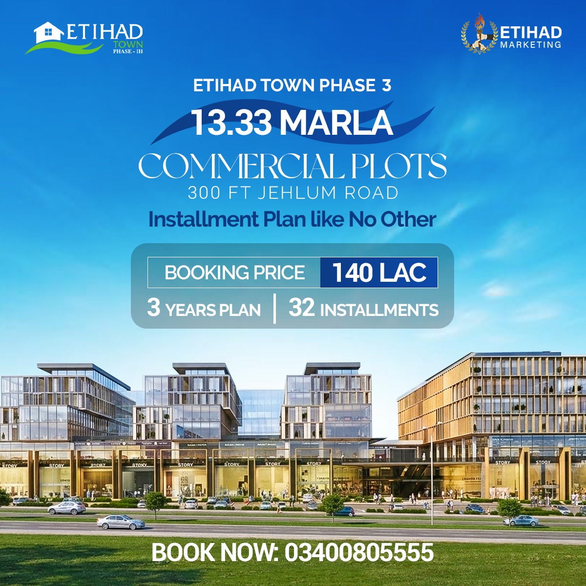 EtihadMKTG's tweet image. Etihad Town Phase 3 – 13.33 Marla Commercial Plots
.
For booking and more details, reach us at
UAN 03400805555
.
#EtihadTown #CommercialPlots #LahoreInvestment #SmartInvestment #PrimeLocation