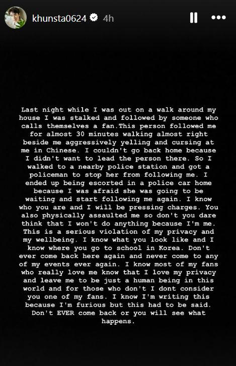 It’s heartbreaking and unacceptable to hear that our beloved Nichkhun from 2PM was stalked and harassed on his way home. No artist should ever have to experience such despicable, dangerous, invasive, and criminal behavior at any point.

We stand with Nichkhun and hope he receives