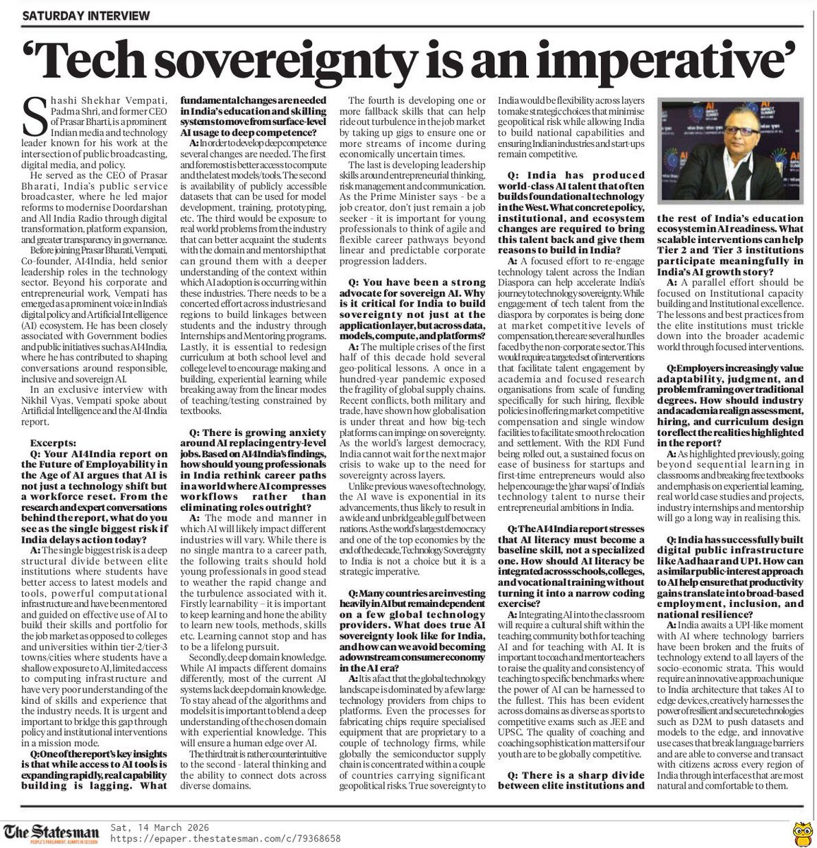 Shashi Shekhar Vempati शशि शेखर tweet media