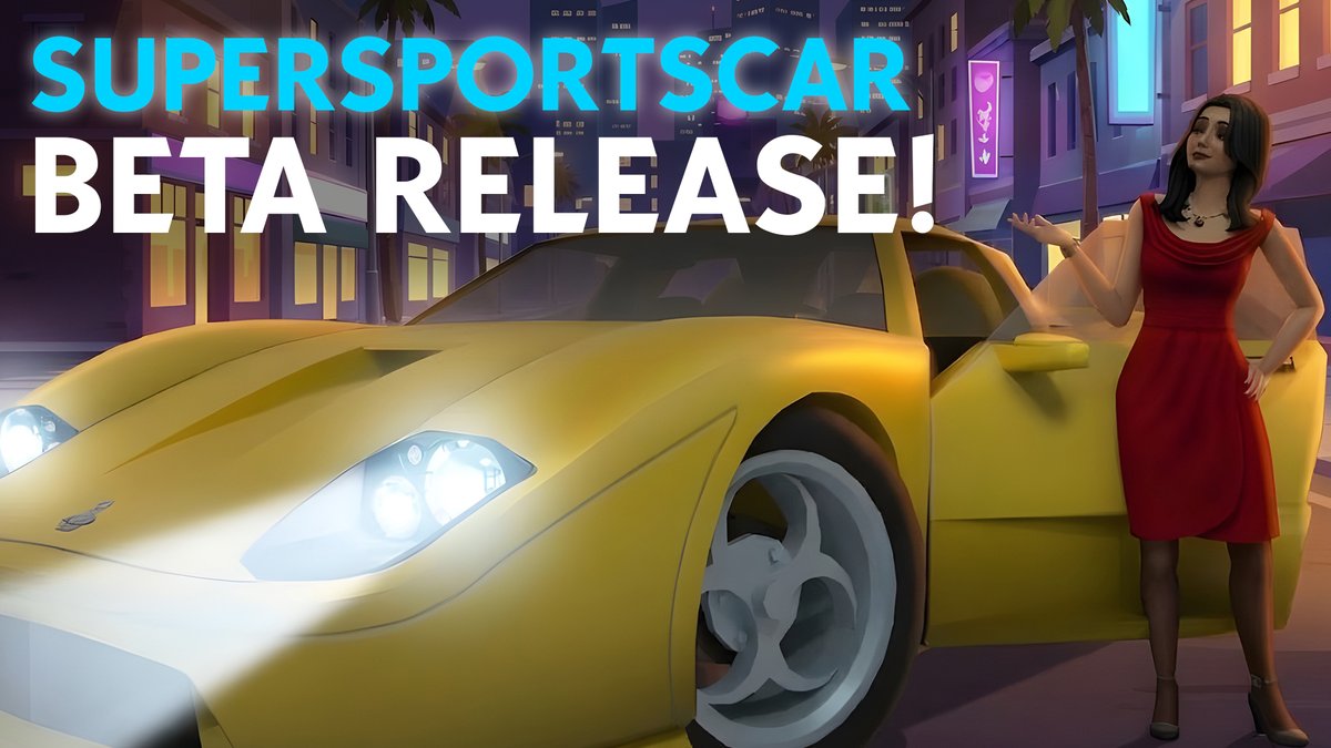 Alexcroft93's tweet photo. The SuperSportsCar BETA is OUT NOW !

📺 Catch up with the Trailer: https://t.co/AIepFJXbJH
📥 Join the Beta Test: https://t.co/JGq9XGduuT

#sims4 #thesims4 #sims4modding #thesims2 https://t.co/ZIE8HaiPHy