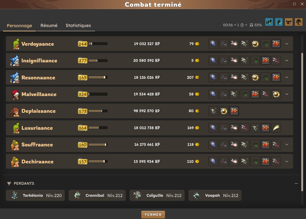 DofusDeplai's tweet photo. Récap de hier : 50 DJ Torkélonia

DJ pas fun a spam, 10/12 minutes par donjon 
J'ai oublié de screen l'esti, entre 120 et 130M / 300 Ecailles

Meilleur temps : 56 secondes 

On va préparer les stuffs pour Eternel Conflit début de semaine et retourner servitude demain. https://t.co/ZW3g9if1ib