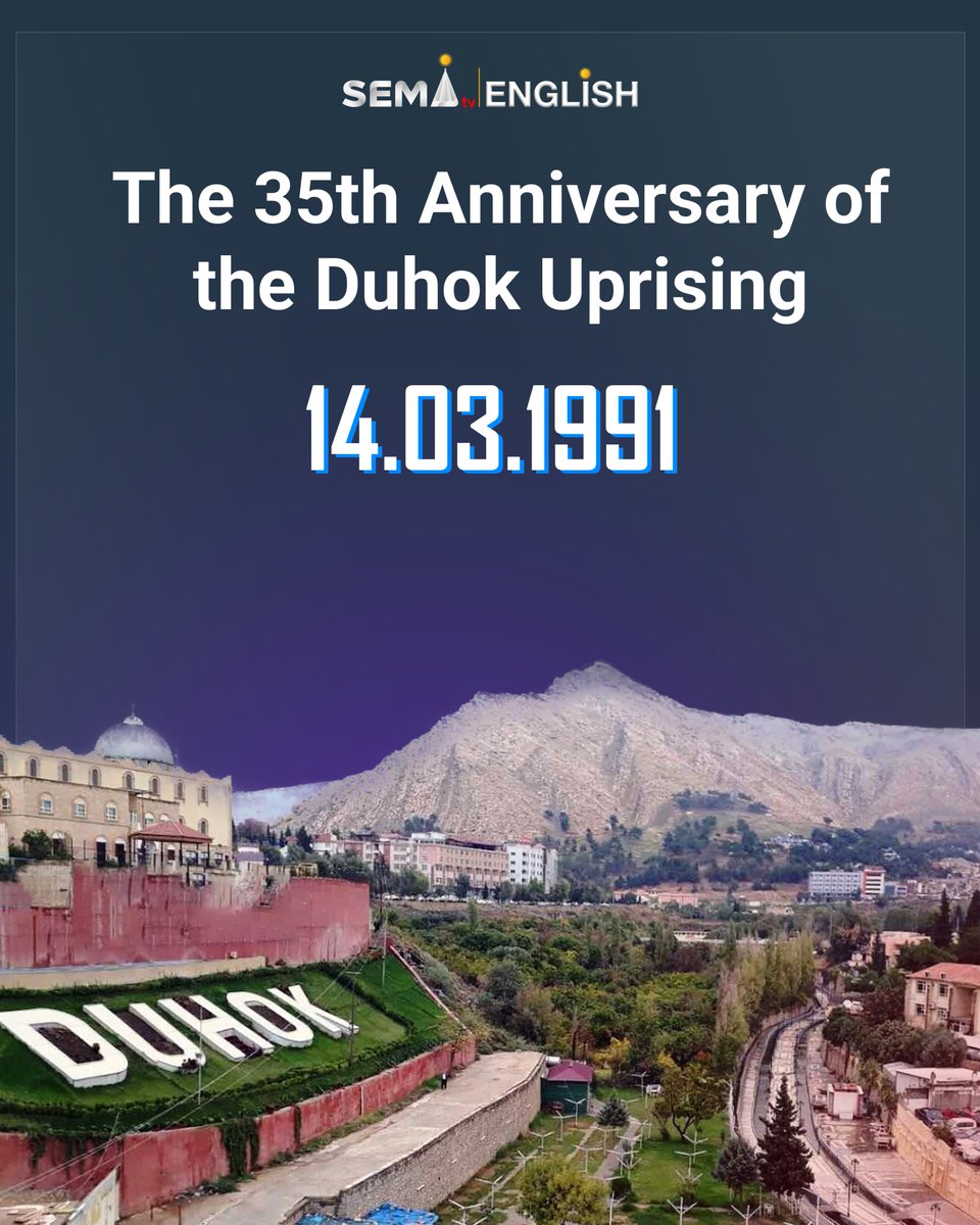 ⏺️ March 14 marks the 35th anniversary of the glorious uprising of Duhok, when the people of the region—of all communities—stood side by side with the Peshmerga to end the oppressive rule of the Ba'ath Party and liberate their city.
sematv.net/en/2026/03/14-9