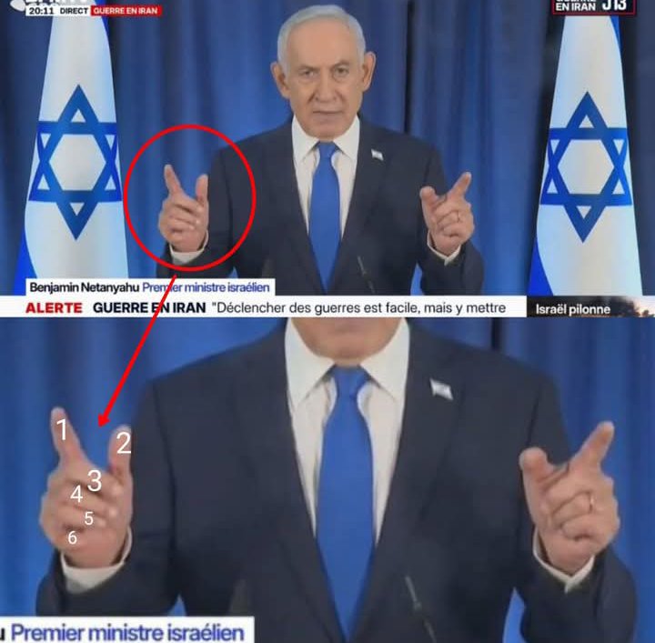 rahman3252's tweet photo. @netanyahu Hhhhhhhhhhhh this is an AI Video because there are six fingers in his hand. 
#Free #Gaza 
#Israël #Terrorist https://t.co/8UkdjcVWVI