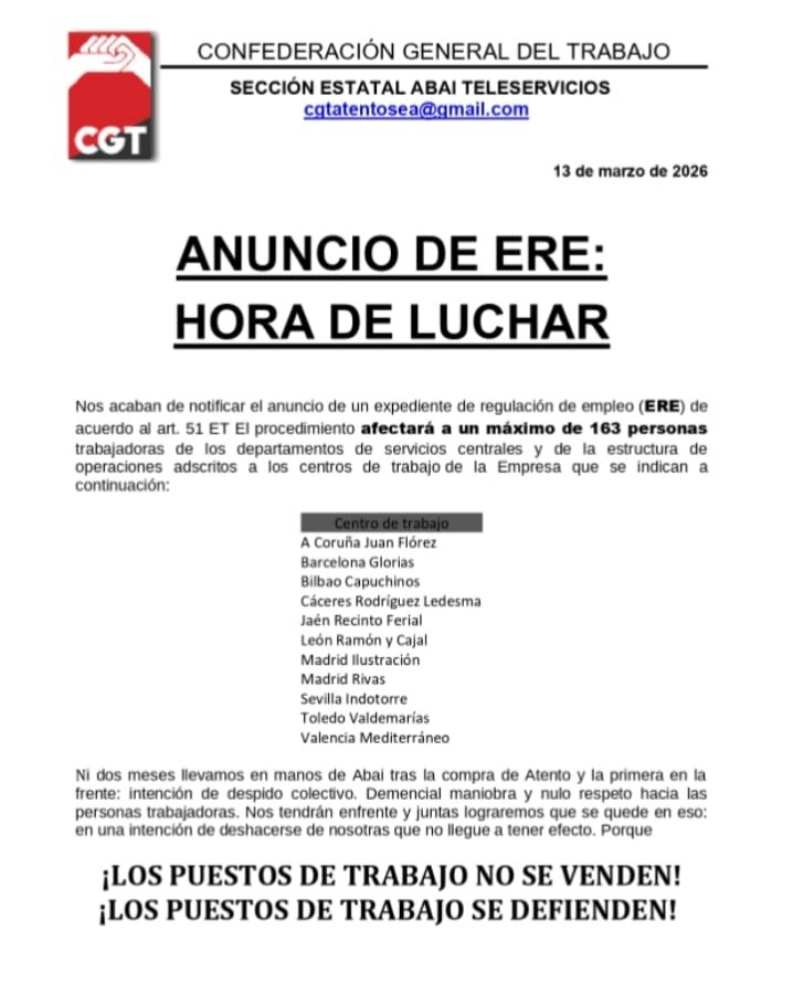 Sector Federal de Telemarketing de la CGT tweet media