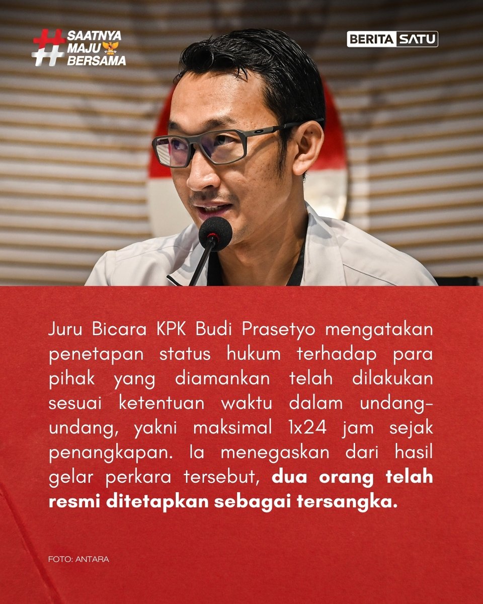 Beritasatu's tweet image. Kasus ini merupakan tindak lanjut dari operasi tangkap tangan (OTT) yang dilakukan secara tertutup di Kabupaten Cilacap.

Update berita selengkapnya di Beritasatu TV, BeritaSatu.com, YouTube BeritaSatu, dan unduh aplikasi BeritaSatu di iOS dan App Store!

#KPK #OTT