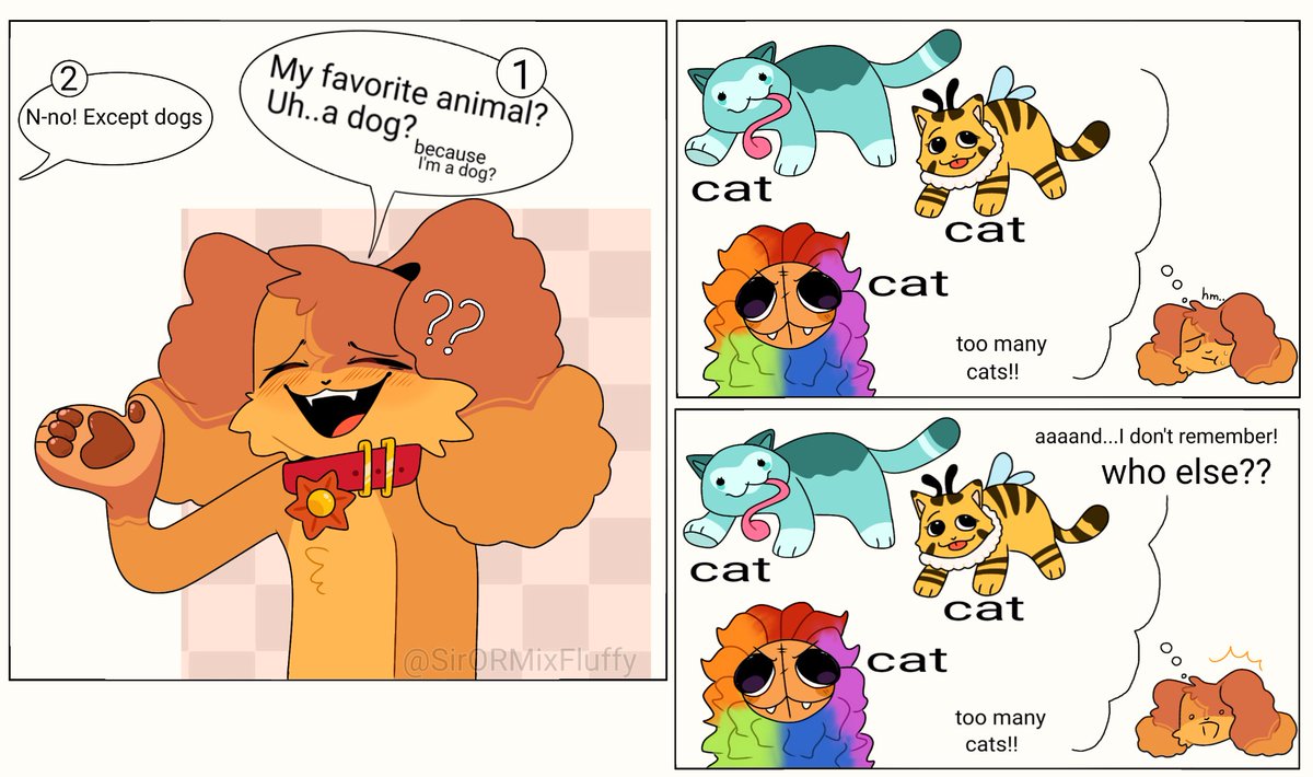 SirORMixFluffy's tweet photo. I rewatched TikTok videos with cats๐ญ
I had a stupid idea to draw this comic. But I love all the cat and dog characters!
#PoppyPlaytime #daynap #catnap #dogday #yarnaby #candycat #catbee https://t.co/dYG12UXLgb