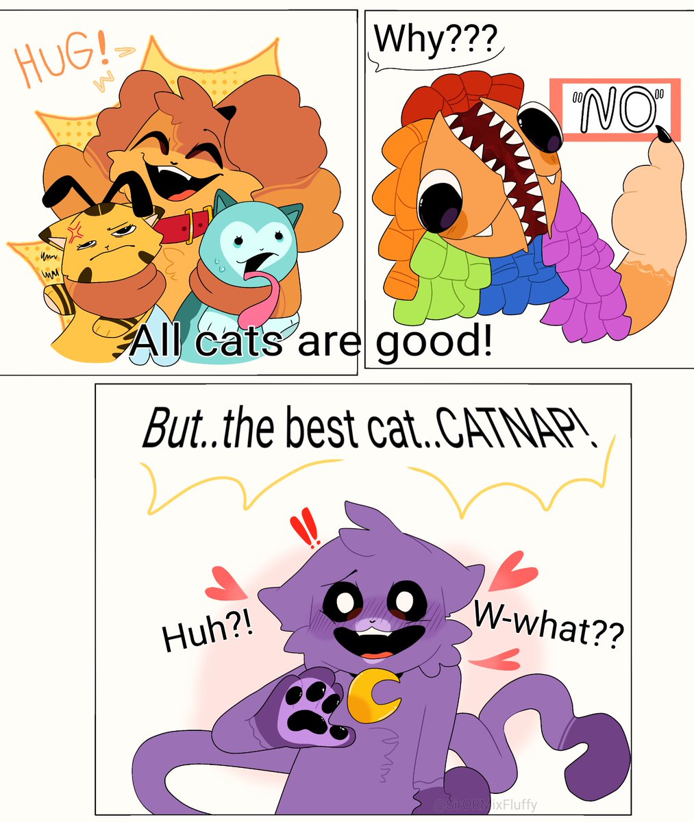 SirORMixFluffy's tweet photo. I rewatched TikTok videos with cats๐ญ
I had a stupid idea to draw this comic. But I love all the cat and dog characters!
#PoppyPlaytime #daynap #catnap #dogday #yarnaby #candycat #catbee https://t.co/dYG12UXLgb