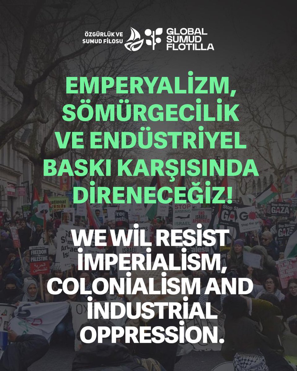 “Yeni normali” reddediyoruz! 🚫

Soykırımı kabul etmeyeceğiz, çocuklarımıza böyle bir dünya bırakmayacağız. Emperyalizme ve baskıya karşı sivil, kararlı ve insani bir müdahale için yeniden yola çıkıyoruz. 🚢

Zulmü normalleştirmeyenlerin sesi olun. Bizi takip etmeye devam edin.
